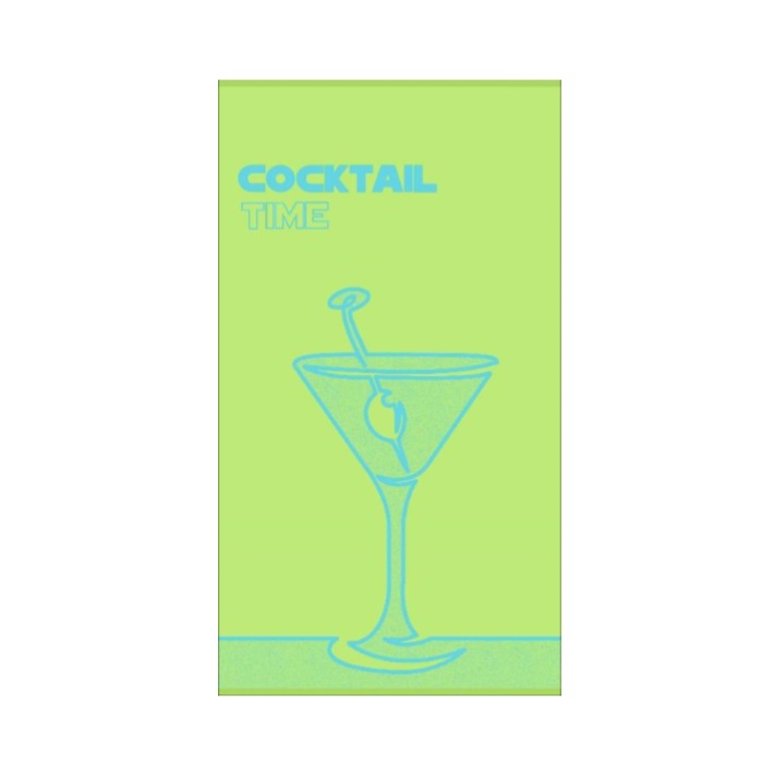 brisača za na plažo cocktail time zelena